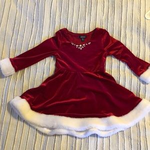 Little girl red velour Christmas Dress!